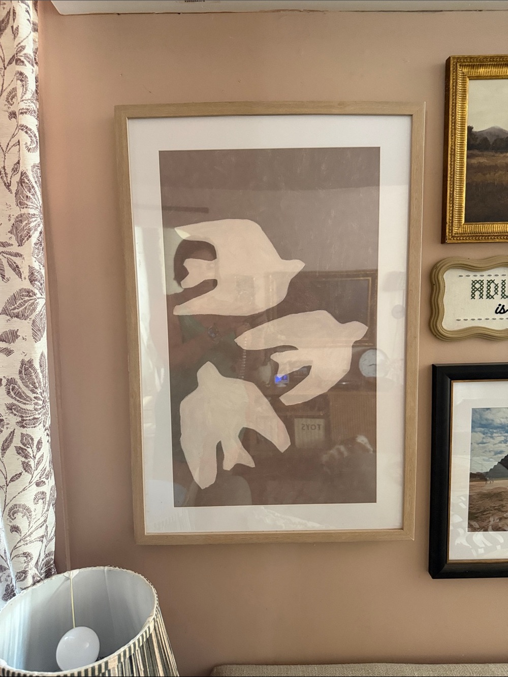 Studio McGee Beige and Taupe Abstract Bird Print